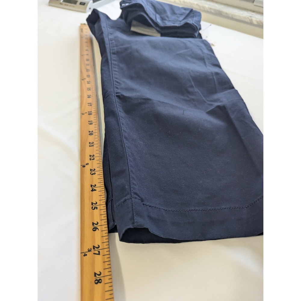 Talbots Patch Pocket Crop Pants Women 16 Navy Blue High Waist Straight Stretch - Picture 9 of 10